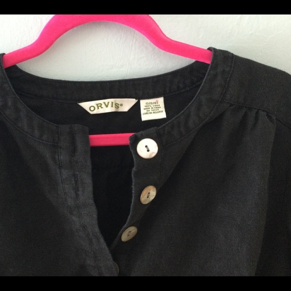 Orvis Black Linen Top - Picture 3 of 3